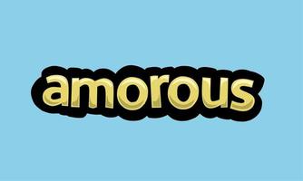 AMOROUS writing vector design on a blue background