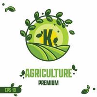 logotipo de la agricultura del alfabeto k vector