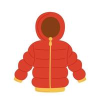 Vector illustration of cartoon winter jacket isolated on white background.