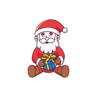 lindo personaje de dibujos animados de santa claus vector