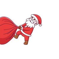 lindo personaje de dibujos animados de santa claus vector