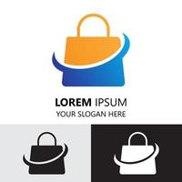 online shop logo design template. simple style logo. bag illustration vector