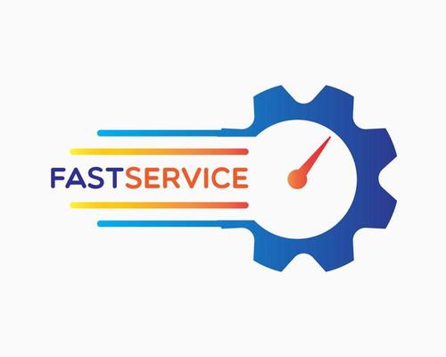 fast service logo design template. simple style logo. ideal for businesses that are concerned with speed, accuracy, service