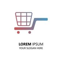 online shop logo design template. simple style logo. bag illustration vector