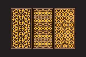 Islamic Decorative Laser Cut Panels Template with Abstract geometric Floral Laser vector