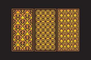 Islamic Decorative Laser Cut Panels Template with Abstract geometric Floral Laser vector