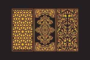 Islamic Decorative Laser Cut Panels Template with Abstract geometric Floral Laser vector