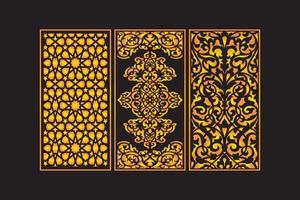 Islamic Decorative Laser Cut Panels Template with Abstract geometric Floral Laser vector