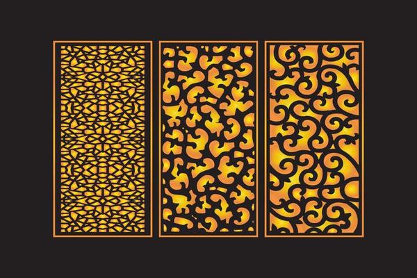 Islamic Decorative Laser Cut Panels Template with Abstract geometric Floral Laser