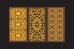 Islamic Decorative Laser Cut Panels Template with Abstract geometric Floral Laser vector