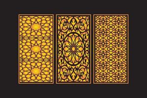 Islamic Decorative Laser Cut Panels Template with Abstract geometric Floral Laser vector