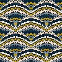 Hand drawn zig zag lines mosaic ornament. Abstract wave seamless pattern in doodle style. Creative stripes print wallpaper. vector