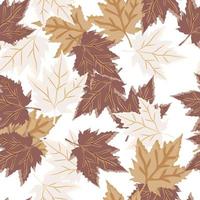 Abstract oak leaves seamless pattern. Maple foliage backdrop. vector