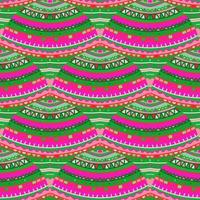 Tribal lines mosaic seamless pattern. Abstract geometric ethnic tile. Creative hand drawn ornament in folk style. vector