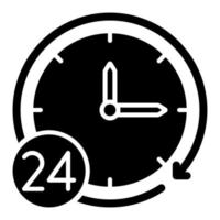 estilo de icono de servicio las 24 horas vector