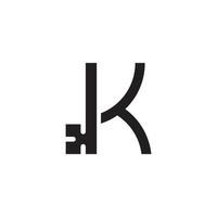 Letter K, Secure Logo With Key Symbol vector