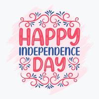 Happy Independence day, Happy 4th of July lettering Free Vector