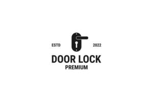 Flat door lock icon logo design vector illustration idea