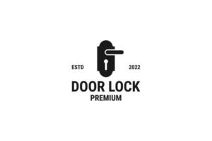 idea de ilustración de vector de diseño de logotipo de icono de cerradura de puerta plana