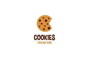 Creative cookie bakery logo design vector template illustration