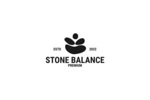 Flat stone yoga logo design vector illustration idea