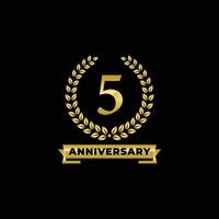 5th years anniversary celebrating logo vector