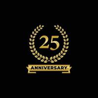 Vector de logotipo de celebración de aniversario de 25 años