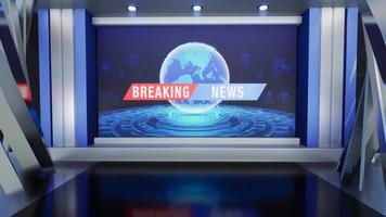 3D Virtual News Studio Background Loop video