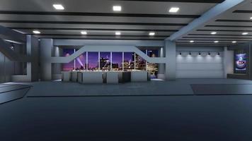 News Studio, Backdrop For TV Shows .TV On Wall.3D Virtual News Studio Background video