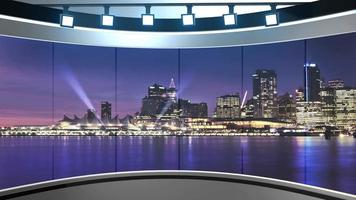 3D Virtual News Studio Background Loop video