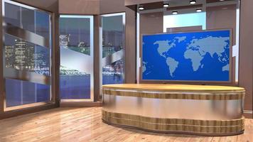 3D Virtual News Studio Background Loop video