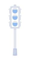 Traffic lights semi flat color vector object. Editable element. Full sized item on white. Regulation signals for vehicles simple cartoon style illustration for web graphic design and animation