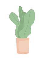 Plant in pink pot semi flat color vector object. House garden. Editable element. Full sized item on white. Home decoration simple cartoon style illustration for web graphic design and animation