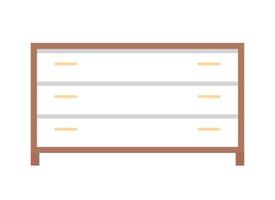 Bedroom dresser semi flat color vector object. Editable element. Full sized item on white. Home interior design simple cartoon style illustration for web graphic design and animation