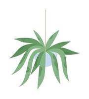 Suspended decorative houseplant semi flat color vector object. Editable element. Full sized item on white. Home garden simple cartoon style illustration for web graphic design and animation