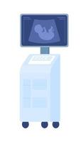 Ultrasound machine semi flat color vector object. Fetal sonography. Diagnostics. Editable element. Full sized item on white. simple cartoon style illustration for web graphic design and animation