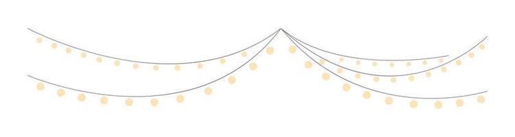 Garland lights semi flat color vector object. Editable element. Full sized item on white. Hygge interior design simple cartoon style illustration for web graphic design and animation