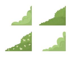 City shrubbery semi flat color vector objects set. Editable elements. Full sized items on white. Urban greenery care simple cartoon style illustrations collection for web graphic design and animation