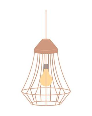 Ceiling light semi flat color vector object. Editable element. Full sized item on white. Interior design. Living room design simple cartoon style illustration for web graphic design and animation