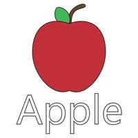 vector de serie de frutas, lindo vector de frutas de manzana. ideal para el aprendizaje de los niños, así como para los iconos.