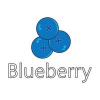 Vector of the fruit series, vector of cute blueberry fruit. Great for learning for kids as well as as icons.