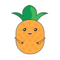 Fruit series vector, cute pineapple fruit vector. Great for learning for kids as well as as icons. vector