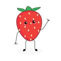 vector de la serie de frutas, vector de lindas bayas de fresa. ideal para el aprendizaje de los niños, así como para los iconos.