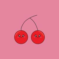 Fruit series vector, cute cherry fruit vector. Great for learning for kids as well as as icons. vector