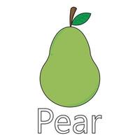 Vector of the fruit series, vector of a cute pear. Great for learning for kids as well as as icons.