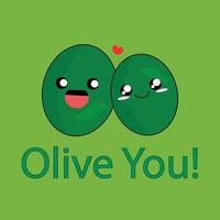 Fruit series vector, cute olive fruit vector. Great for learning for kids as well as as icons. vector
