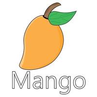 vector de serie de frutas, lindo vector de fruta de mango. ideal para el aprendizaje de los niños, así como para los iconos.