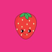 vector de la serie de frutas, vector de lindas bayas de fresa. ideal para el aprendizaje de los niños, así como para los iconos.