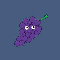 Fruit series vector, cute grape fruit vector. Great for learning for kids as well as as icons. vector