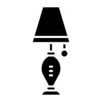 estilo de icono de lámpara de mesa vector